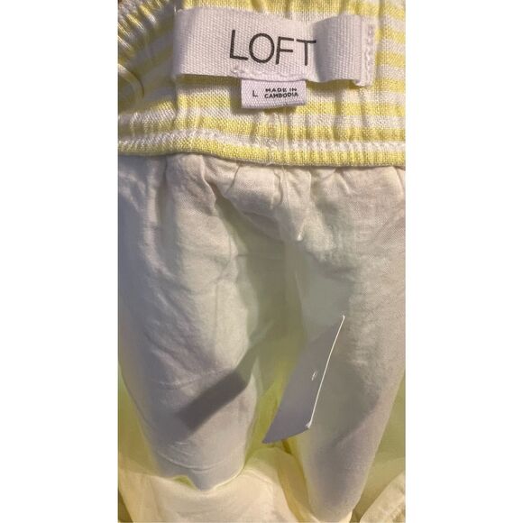 New women’s Yellow Striped Linen Wide Leg Pants LARGE - Picture 8 of 8